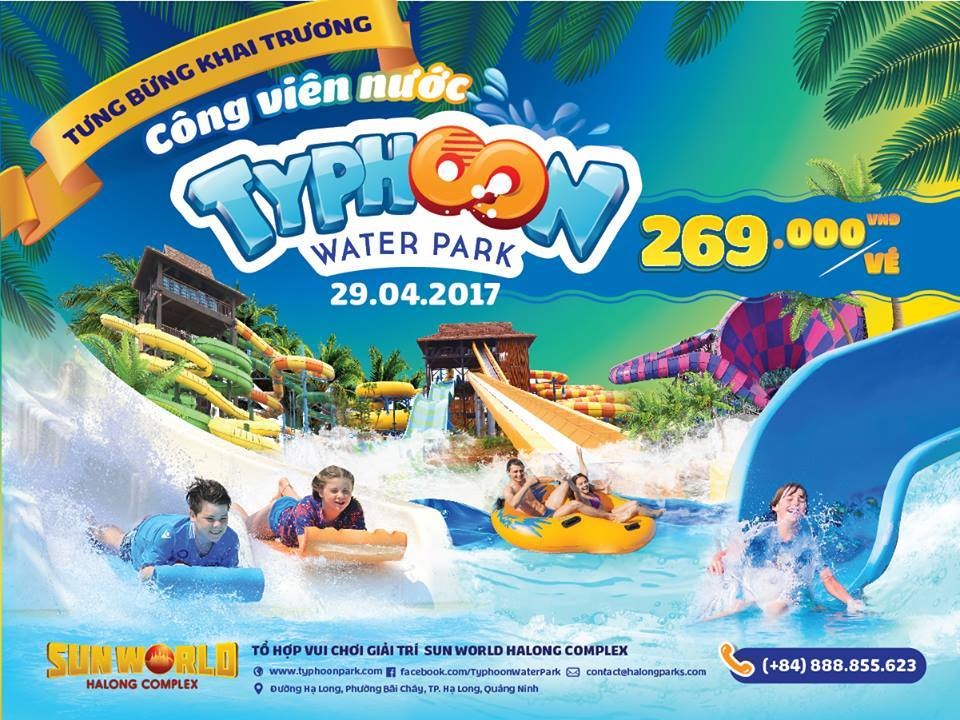 Công viên nước VỊnh Lốc Xoáy Typhoon Water Park được khai trường vào ngày 29.4.2017