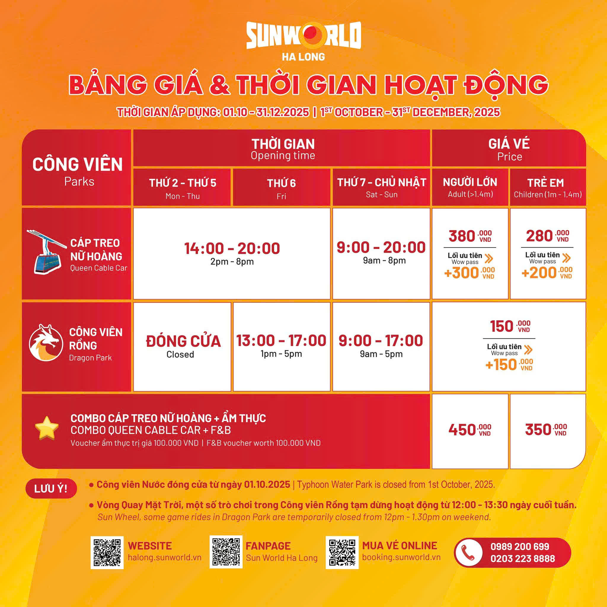 Vé Sun World Hạ Long mới nhất 2025