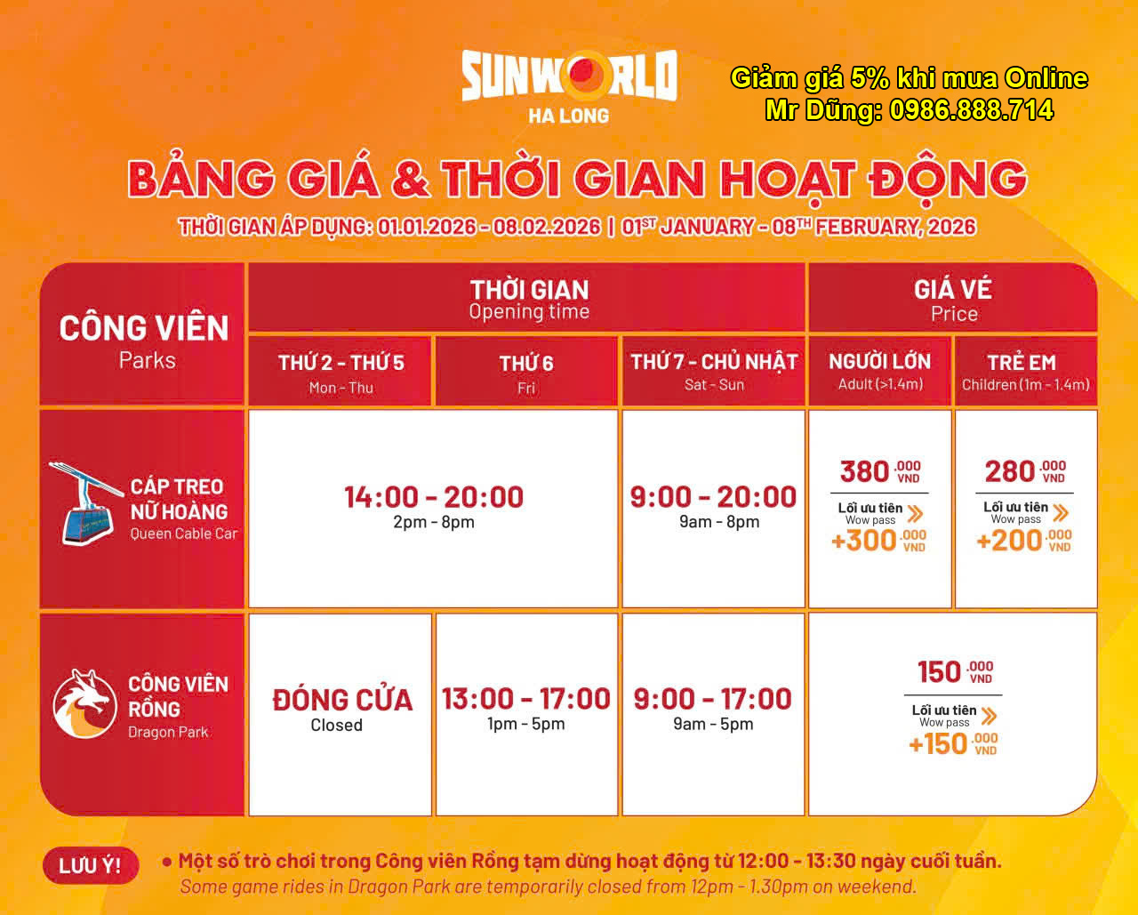 Vé Sunworld Hạ Long 2026