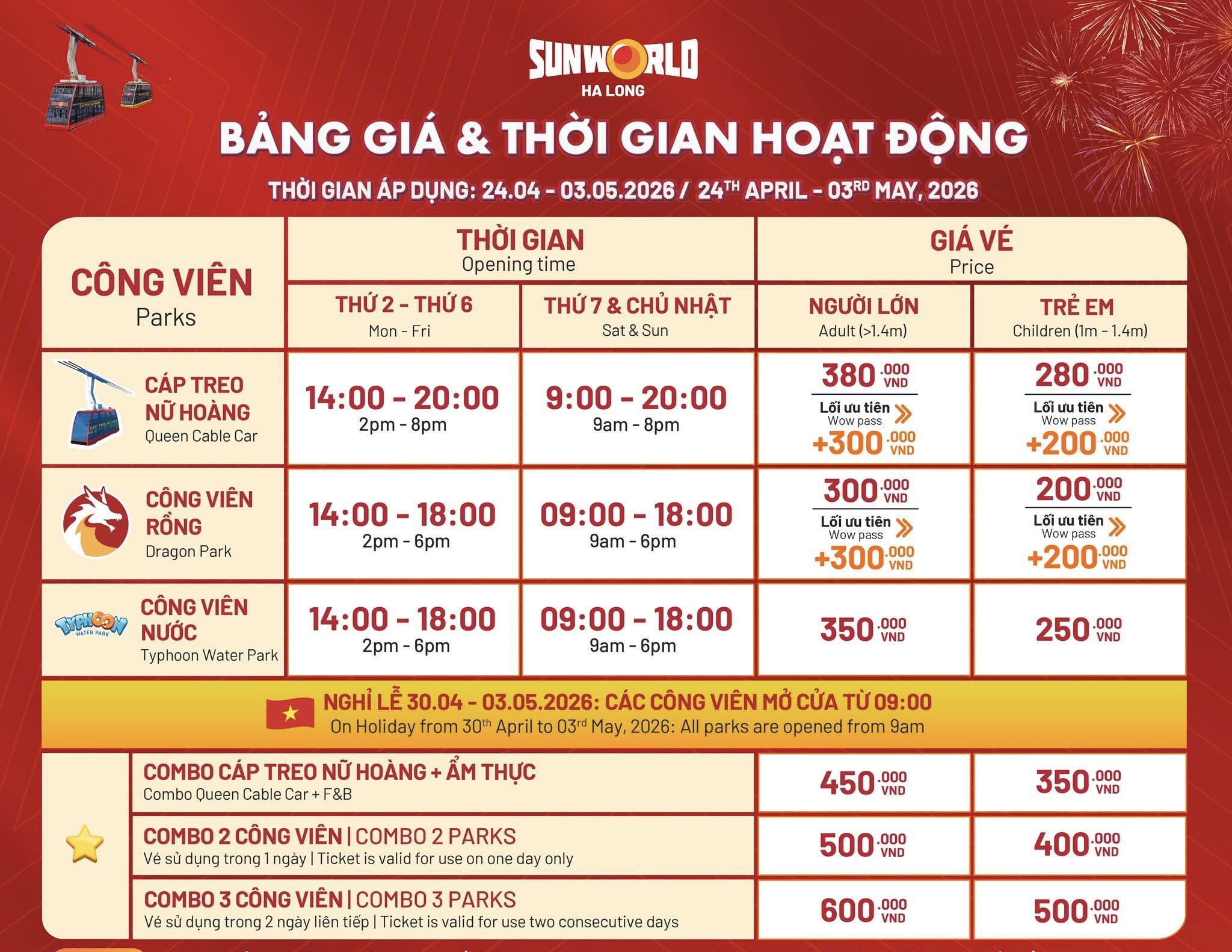 Vé Sun World Hạ Long tháng 4.5 /2026
